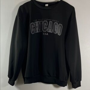 Black Sweatshirt Size 14Y Chicago Logo Crewneck